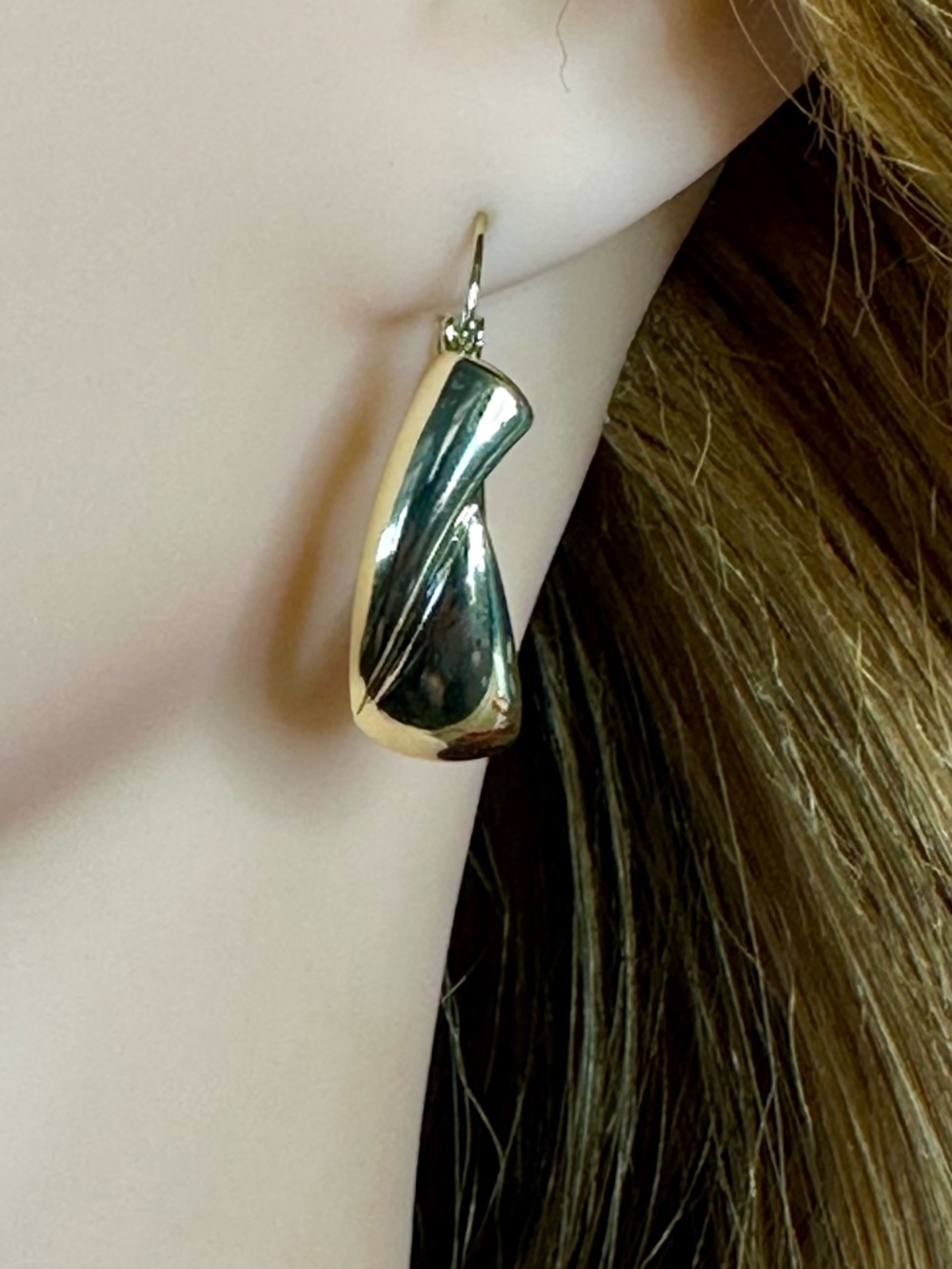 Gold Twisted Hoop Earrings | Sculptural Chunky Hoops | Gold Plated| Giftable